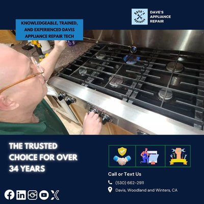 Household Appliance Repair - Dave is your Family Owned and operated licensed Technician serving Davis California. 
Dave will see you with your furry friends soon  ;)