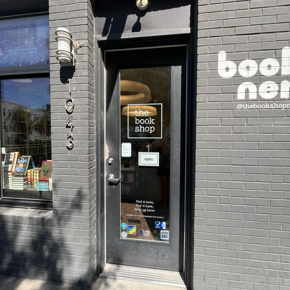 Outside has a great "book nerd" photo op. Outside has a great "book nerd" photo op.