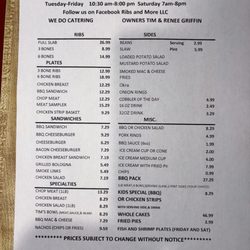 Ribs and More - To go menu