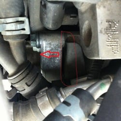 Danny's Car Care Center - This clearly shows that the bracket was placed on the wrong side of the tensioner when the shop put it back on.