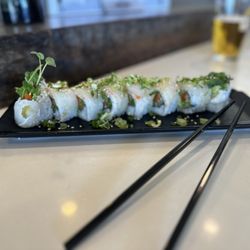Full Moon Sushi - The Garlic Halibut Special roll... really yummie!