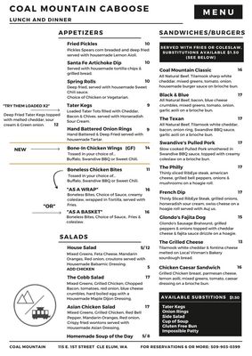 Menu photo 5 Coal Mountain Caboose Cle Elum, WA Menu photo 5 Coal Mountain Caboose Cle Elum, WA