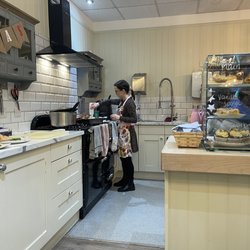 The Disty Teacup - Kitchen behind counter, all food is prepared daily inside the cafe.