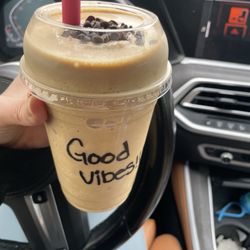 The Healthy Hub - Caramel macchiato frappe with chocolate chips. Amazing and the nicest staff.