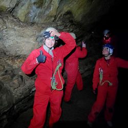 Canmore Cave Tours - You'll use the kneepads, headlamp, and all the equipment provided!