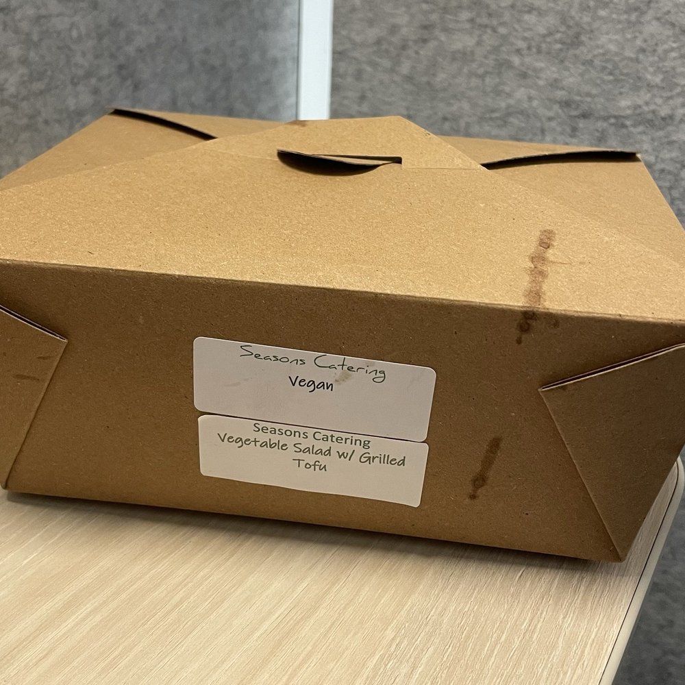 Seasons Catering - "vegan" boxed lunch (but not actually vegan) - Caterers Near Me - Hyde Park, Massachusetts