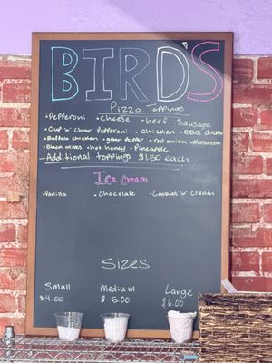Menu photo 1 Bird’s Creamery Wamego, KS Menu photo 1 Bird’s Creamery Wamego, KS