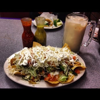 Tortas Ahogadas - Nachos Texano with an Horchata on the side. - Mexican Near Me - Forest Park, Georgia