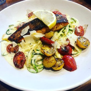 The Oasis - Salmon with Zoodles - Bars Near Me - Goshen, Indiana The Oasis - Salmon with Zoodles - Bars Near Me - Goshen, Indiana