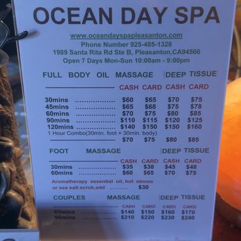 Ocean Day Spa - Pricing - Day Spas Near Me - Pleasanton, California Ocean Day Spa - Pricing - Day Spas Near Me - Pleasanton, California