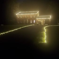 Happy House Christmas Light Installation