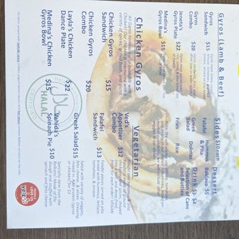 Arslans Gyros - Menu - Mediterranean Near Me - Quartzsite, Arizona