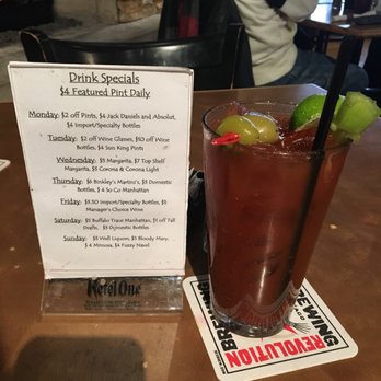 Binkleys Kitchen & Bar - Bloody Mary and their daily drink specials - American Near Me - Indianapolis, Indiana