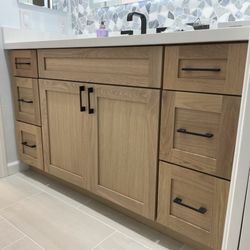 Sawdust Cabinetry and Woodwork - White oak vanity