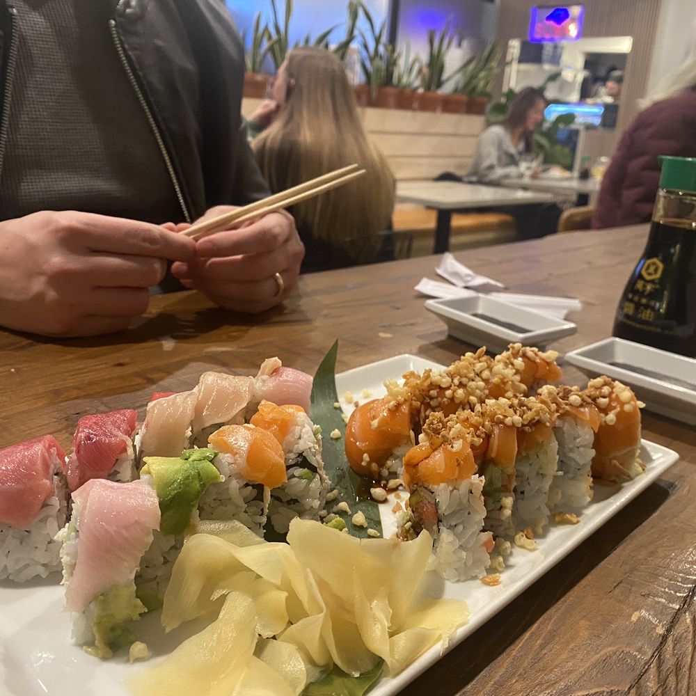 Local Roots - Rainbow roll and grandview roll. - Wine Bars Near Me - Solana Beach, California Local Roots - Rainbow roll and grandview roll. - Wine Bars Near Me - Solana Beach, California