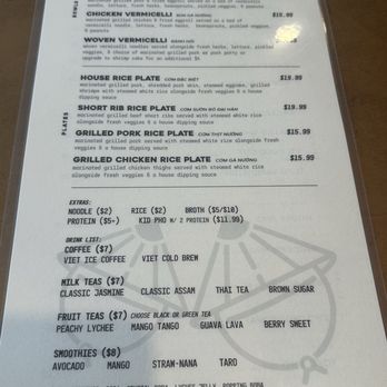 Teapho - Back of menu - Vietnamese Near Me - Homer Glen, Illinois