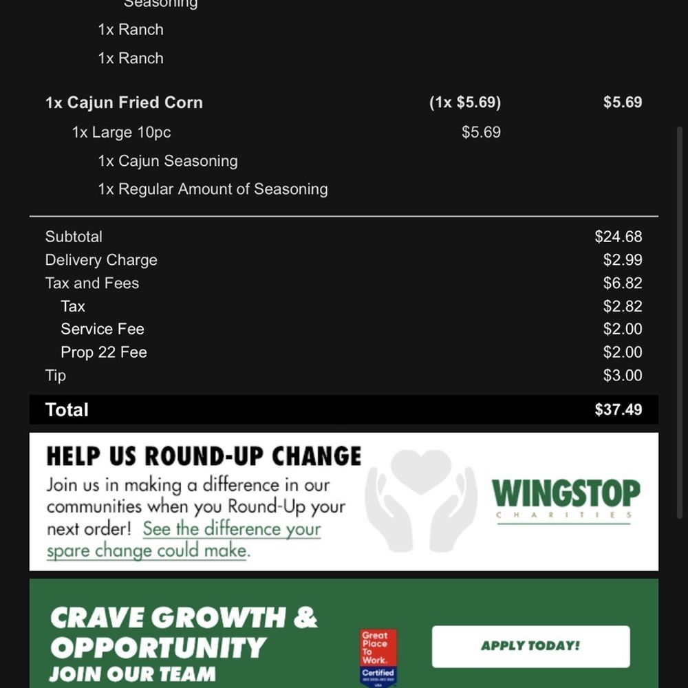 Wingstop - This is our correct order unlike the picture I presented. - Chicken Wings Near Me - Van Nuys, California Wingstop - This is our correct order unlike the picture I presented. - Chicken Wings Near Me - Van Nuys, California