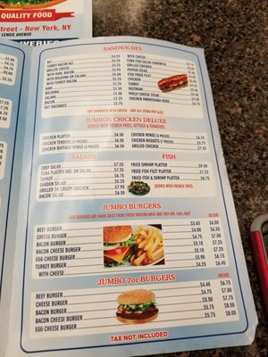 Menu photo 7 Jumbo Hamburgers New York, NY