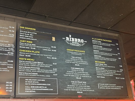 Menu photo 5 Ribbro Bbq Foothill Ranch, CA