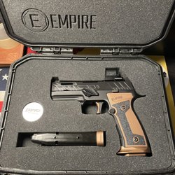 Empire Pbf - EMPIRE P320 carry (tano) Sig AXG w/Holosun EPS, Agency Arms barrel, GoGun Gas Pedal and Apex +10% trigger return spring. Custom EMPIRE case!