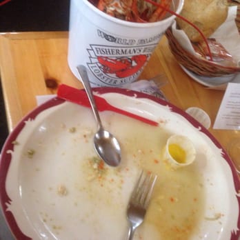Fisherman's Wharf Lobster Suppers - "The aftermath" of the 2 pounder. Now THAT was some tasty morsels!! - Seafood Near Me - North Rustico, Prince Edward Island Fisherman's Wharf Lobster Suppers - "The aftermath" of the 2 pounder. Now THAT was some tasty morsels!! - Seafood Near Me - North Rustico, Prince Edward Island