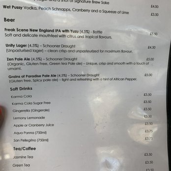 Freak Scene - Drinks! - Pan Asian Near Me - London, XGL