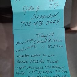 Clean For Less - The receipts shows what they wrote was missing and his notes on failed contacts