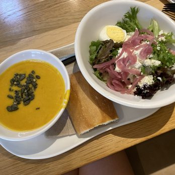 Panera Bread - Vegetarian Autumn Squash Soup and Ranch Cobb Salad with French Baguette Side - Sandwiches Near Me - Douglasville, Georgia