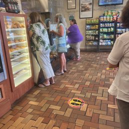Counter and a few customers on a Friday morning.
