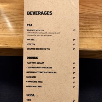 HiroNori Craft Ramen - Drinks menu - Ramen Near Me - Pasadena, California
