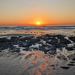 San Elijo State Beach - Perfect sunset at low tide