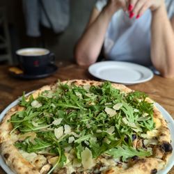 Trattoria Cyklop - Pizza Bianca. We want to try different places, but we always come back for Bianca and the Olive Oil (76 zł./1 litr).