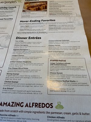 Menu photo 1 Olive Garden Italian Restaurant Lima, OH
