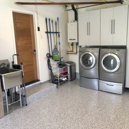 New floor and custom cabinets to fit the space. New floor and custom cabinets to fit the space.