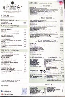Menu photo 1 Cafe Sonneveld Amsterdam, NH Menu photo 1 Cafe Sonneveld Amsterdam, NH