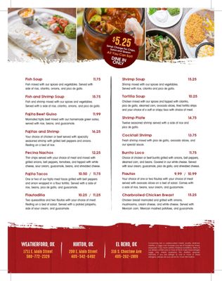 Menu photo 1 Pecina's Mexican Cafe Weatherford, OK Menu photo 1 Pecina's Mexican Cafe Weatherford, OK