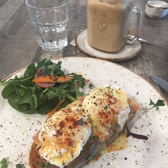 The Aussie Grind - Eggs Benny with Salmon - Cafes Near Me - Frisco, Texas The Aussie Grind - Eggs Benny with Salmon - Cafes Near Me - Frisco, Texas