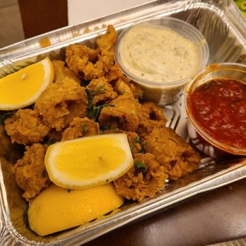 The Shop Ardsley - Calamari with housemade tartar and marinara sauces - New American Near Me - Arsdley, New York The Shop Ardsley - Calamari with housemade tartar and marinara sauces - New American Near Me - Arsdley, New York