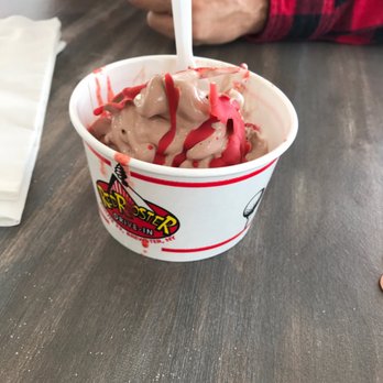 Red Rooster Drive-In - Twist with strawberry dip - Burgers Near Me - Brewster, New York Red Rooster Drive-In - Twist with strawberry dip - Burgers Near Me - Brewster, New York