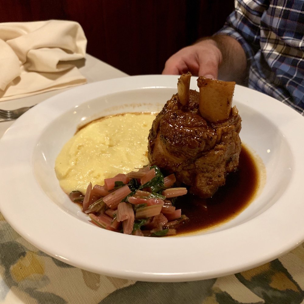 North Shore House - Jameson black barrel rosemary braised pork osso bucco, with a creamy mascarpone polenta, and rhubarb and greens - Venues & Event Spaces Near Me - Newton, New Jersey