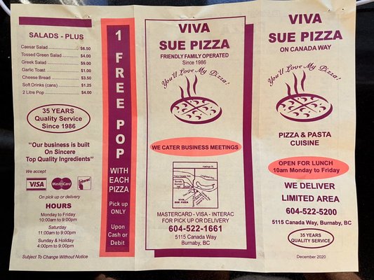 Menu photo 4 Viva Sue Pizza Burnaby, BC