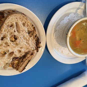 Doma Cafe - Brato's Turkey Sando (Half) chicken noodle Soup & Sandwich - Cafes Near Me - Chicago, Illinois