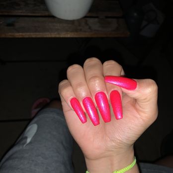 D&V Nails And Spa - The color has blue glitter undertone it's so dope - Nail Salons Near Me - Los Angeles, California