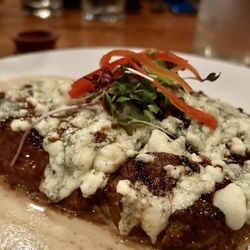 Republic Chophouse - Rib eye with blue cheese and mustard sauce. Interesting
