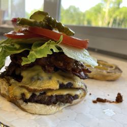 Curbside Kitchen and Creamery  - Double burger with chili