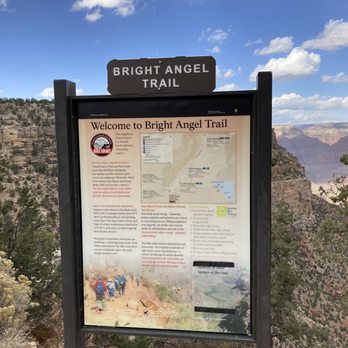 Bright Angel Trail - Signage prior to starting the hike - Hiking Near Me