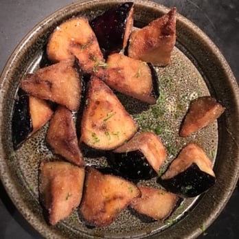 Trust - Eggplant coated in white rice and crisped to perfection - Tapas/Small Plates Near Me - Santa Ana, California Trust - Eggplant coated in white rice and crisped to perfection - Tapas/Small Plates Near Me - Santa Ana, California