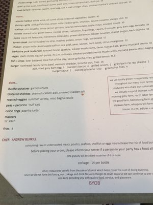 Menu photo 4 Chilmark Tavern Chilmark, MA
