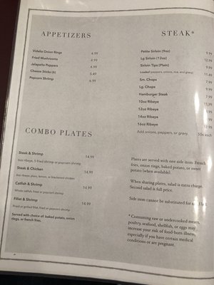 Menu photo 2 Crossroad's Steak & Grill Danville, AL
