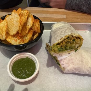 Little Blue Door - chicken tikka wrap with masala chips ( contains nut ) - Indian Near Me - Los Altos, California Little Blue Door - chicken tikka wrap with masala chips ( contains nut ) - Indian Near Me - Los Altos, California